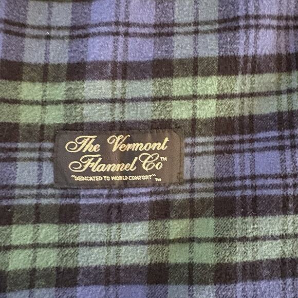 Vermont Flannel Co Unisex Black Watch Plaid Henley Oversized XS USA Made - Picture 7 of 14